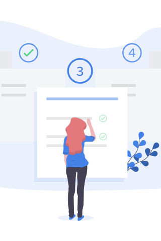 mujer repasando listas